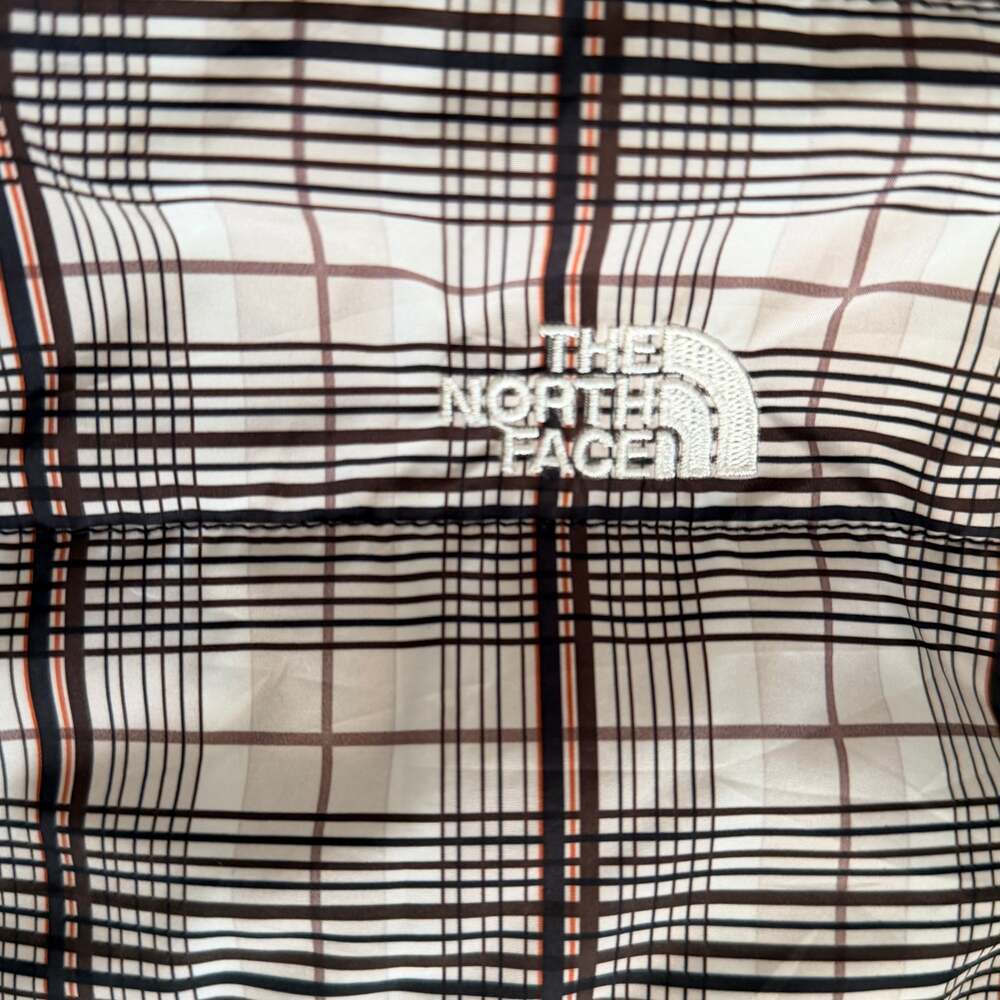 The North Face Brown Plaid Puffer Jacket XS - Picture 6 of 7